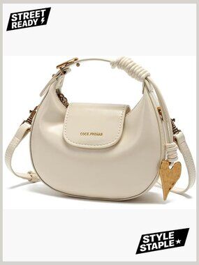 PU Leather Crossbody Handbag with Adjustable Strap Top Handle Satchel